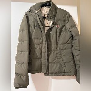 Hollister Olive Puffer Jacket